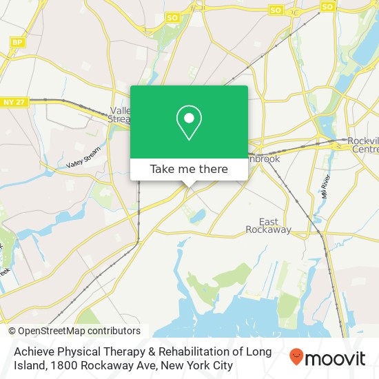 Mapa de Achieve Physical Therapy & Rehabilitation of Long Island, 1800 Rockaway Ave
