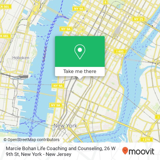Mapa de Marcie Bohan Life Coaching and Counseling, 26 W 9th St