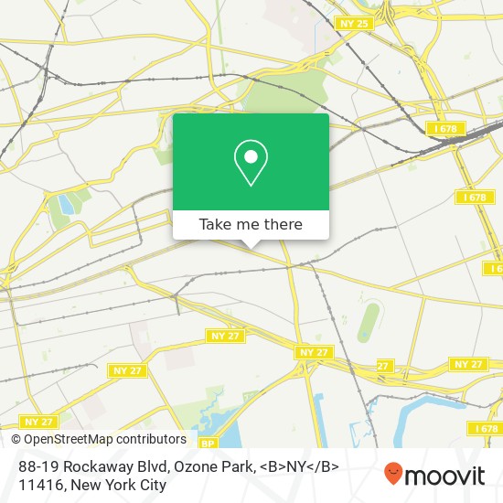Mapa de 88-19 Rockaway Blvd, Ozone Park, <B>NY< / B> 11416