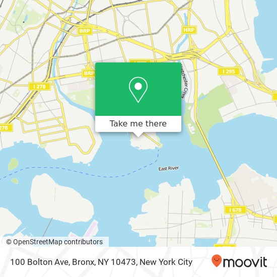 Mapa de 100 Bolton Ave, Bronx, NY 10473