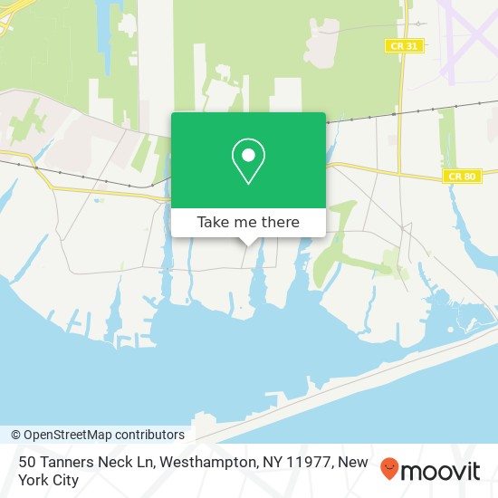 Mapa de 50 Tanners Neck Ln, Westhampton, NY 11977