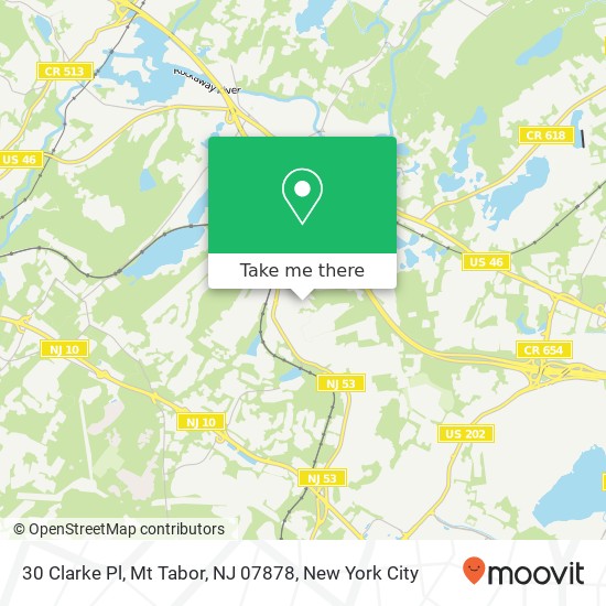Mapa de 30 Clarke Pl, Mt Tabor, NJ 07878