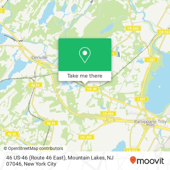 Mapa de 46 US-46 (Route 46 East), Mountain Lakes, NJ 07046