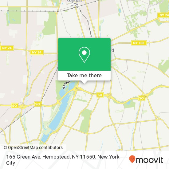 Mapa de 165 Green Ave, Hempstead, NY 11550