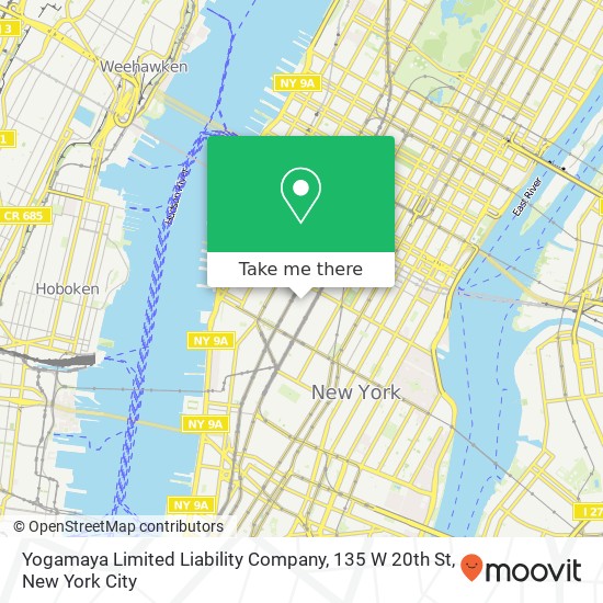 Mapa de Yogamaya Limited Liability Company, 135 W 20th St