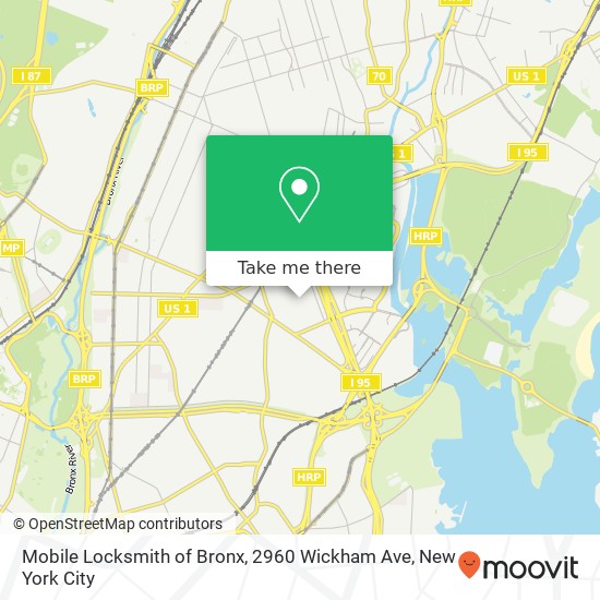 Mapa de Mobile Locksmith of Bronx, 2960 Wickham Ave