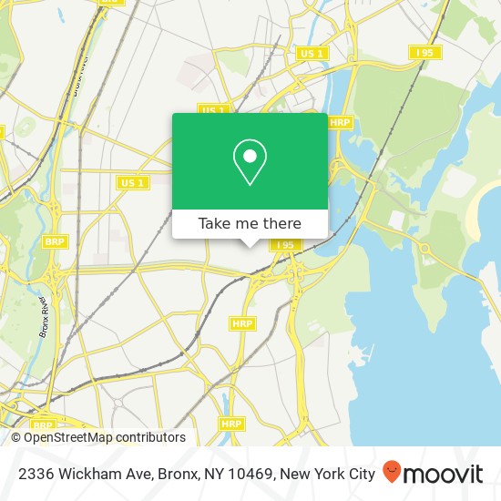 Mapa de 2336 Wickham Ave, Bronx, NY 10469