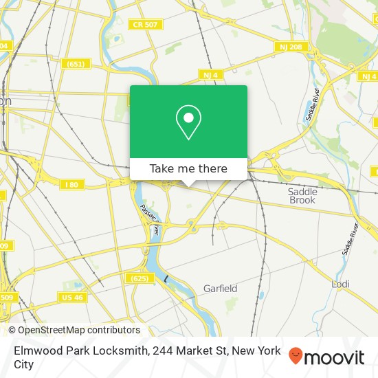 Mapa de Elmwood Park Locksmith, 244 Market St