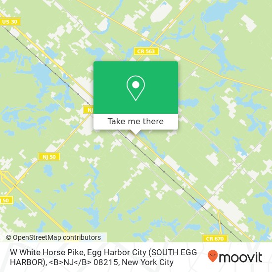 Mapa de W White Horse Pike, Egg Harbor City (SOUTH EGG HARBOR), <B>NJ< / B> 08215