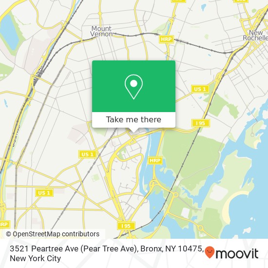 Mapa de 3521 Peartree Ave (Pear Tree Ave), Bronx, NY 10475