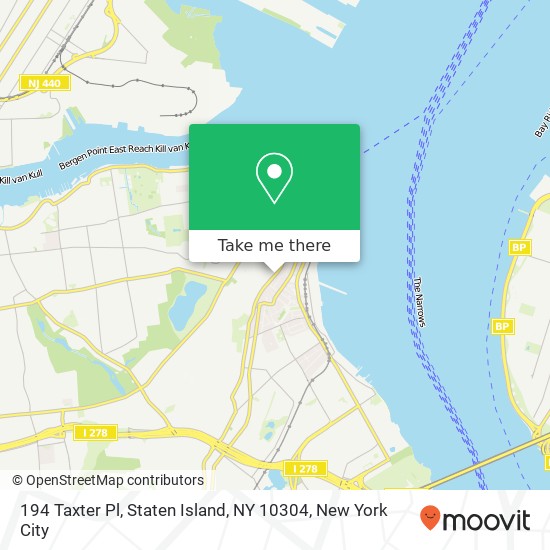 Mapa de 194 Taxter Pl, Staten Island, NY 10304