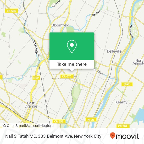 Mapa de Nail S Fatah MD, 303 Belmont Ave