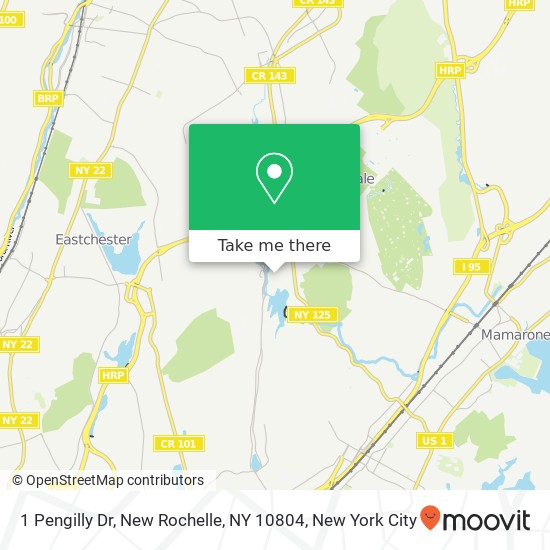 Mapa de 1 Pengilly Dr, New Rochelle, NY 10804