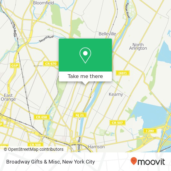 Mapa de Broadway Gifts & Misc, 634 Broadway