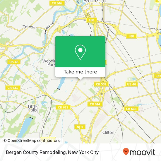 Bergen County Remodeling map