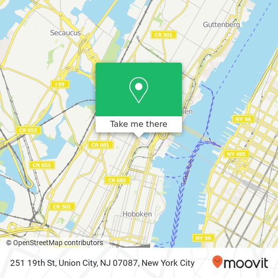Mapa de 251 19th St, Union City, NJ 07087