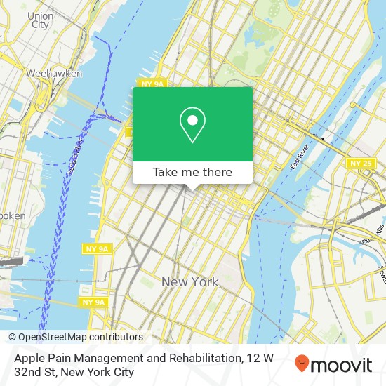 Apple Pain Management and Rehabilitation, 12 W 32nd St map