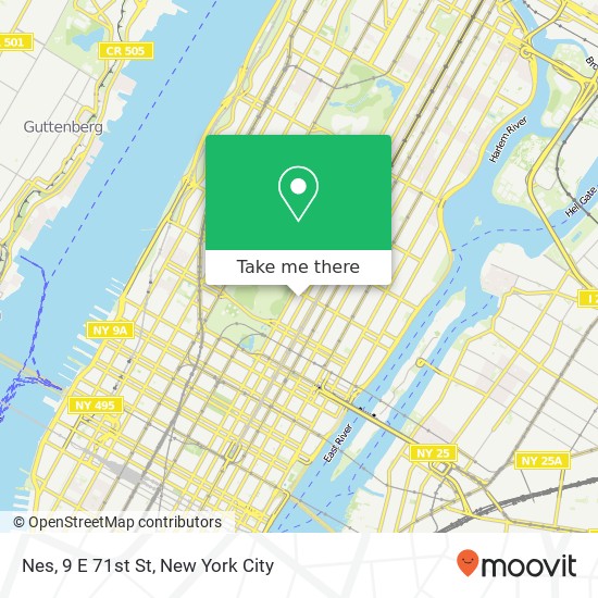 Nes, 9 E 71st St map