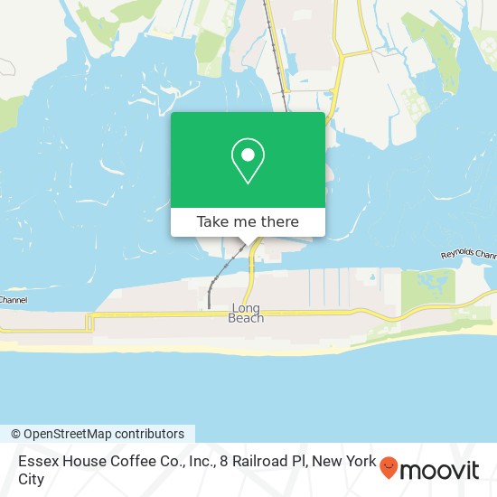 Mapa de Essex House Coffee Co., Inc., 8 Railroad Pl