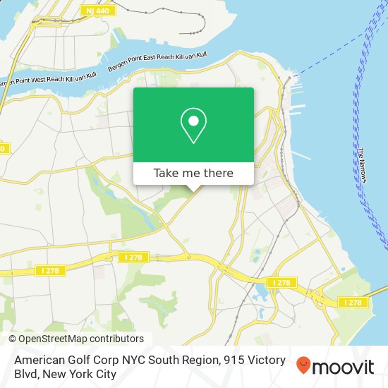 Mapa de American Golf Corp NYC South Region, 915 Victory Blvd