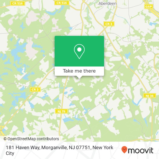 Mapa de 181 Haven Way, Morganville, NJ 07751