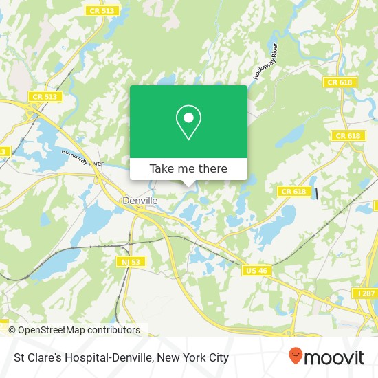 St Clare's Hospital-Denville map