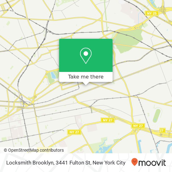 Mapa de Locksmith Brooklyn, 3441 Fulton St