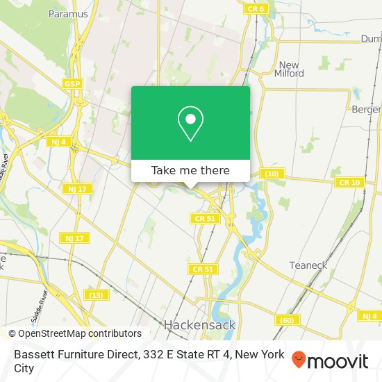 Mapa de Bassett Furniture Direct, 332 E State RT 4