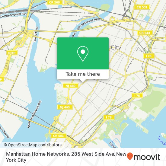 Mapa de Manhattan Home Networks, 285 West Side Ave