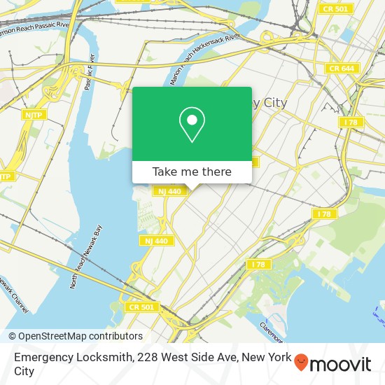 Mapa de Emergency Locksmith, 228 West Side Ave