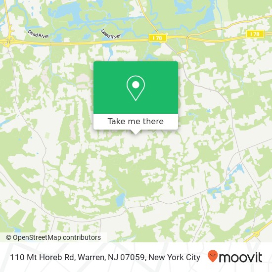 Mapa de 110 Mt Horeb Rd, Warren, NJ 07059