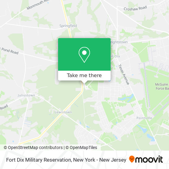 Mapa de Fort Dix Military Reservation
