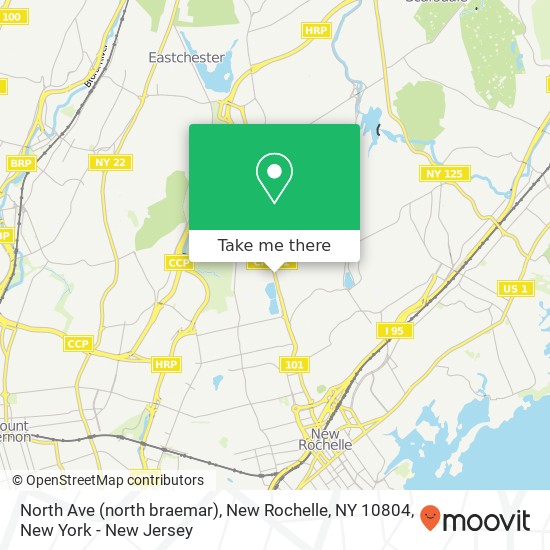 Mapa de North Ave (north braemar), New Rochelle, NY 10804