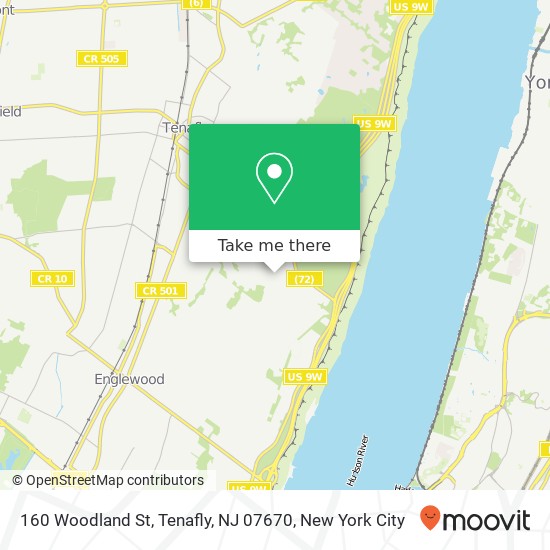 Mapa de 160 Woodland St, Tenafly, NJ 07670