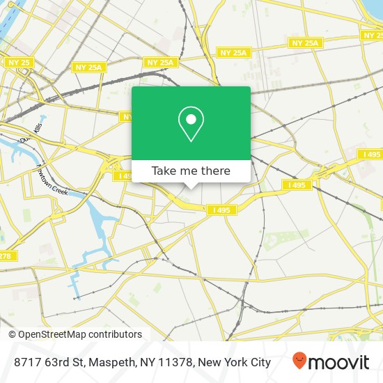 Mapa de 8717 63rd St, Maspeth, NY 11378