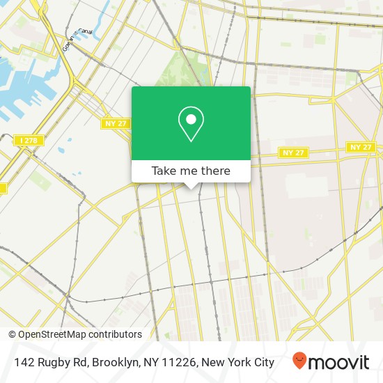 Mapa de 142 Rugby Rd, Brooklyn, NY 11226