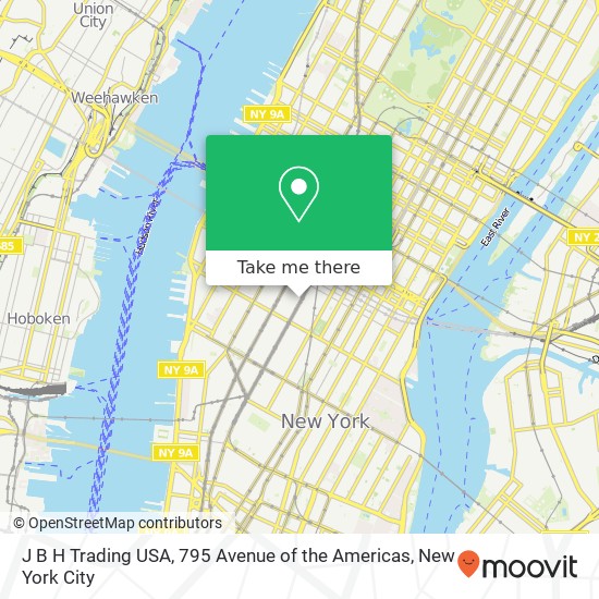 Mapa de J B H Trading USA, 795 Avenue of the Americas