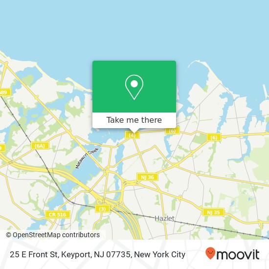 Mapa de 25 E Front St, Keyport, NJ 07735
