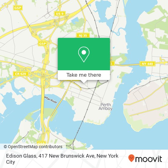 Mapa de Edison Glass, 417 New Brunswick Ave