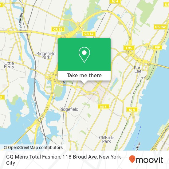 GQ Men's Total Fashion, 118 Broad Ave map