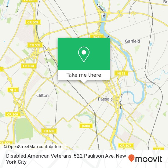 Mapa de Disabled American Veterans, 522 Paulison Ave