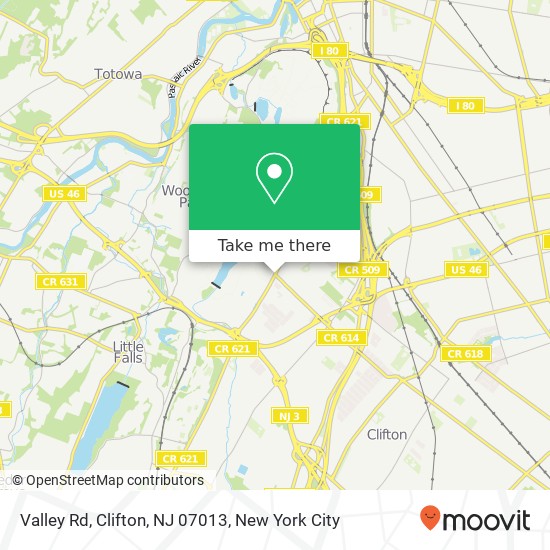 Valley Rd, Clifton, NJ 07013 map