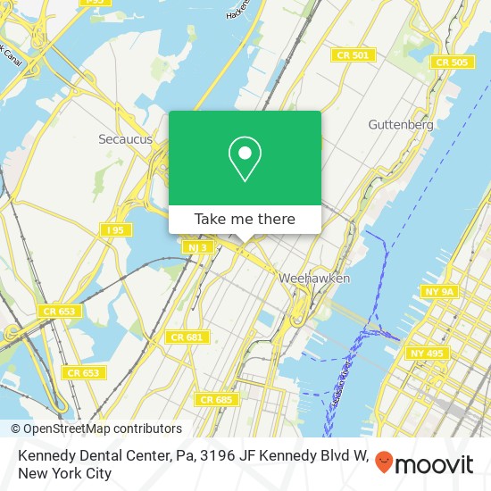 Mapa de Kennedy Dental Center, Pa, 3196 JF Kennedy Blvd W