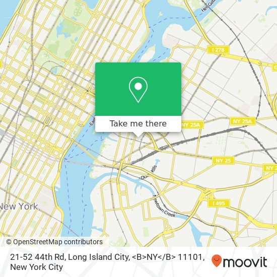 21-52 44th Rd, Long Island City, <B>NY< / B> 11101 map