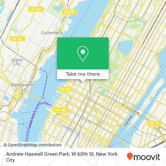 Mapa de Andrew Haswell Green Park, W 60th St
