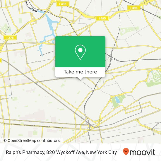 Ralph's Pharmacy, 820 Wyckoff Ave map