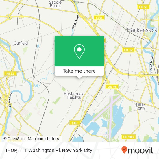 Mapa de IHOP, 111 Washington Pl