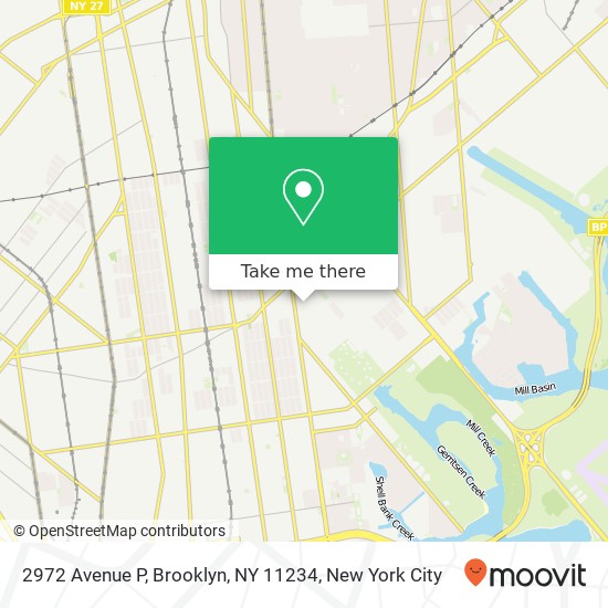 Mapa de 2972 Avenue P, Brooklyn, NY 11234