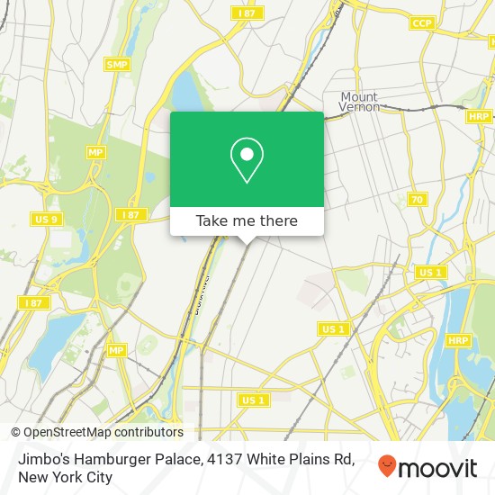 Jimbo's Hamburger Palace, 4137 White Plains Rd map