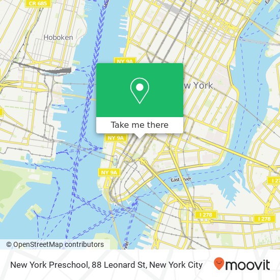 Mapa de New York Preschool, 88 Leonard St